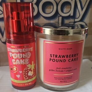 Strawberry Poundcake Travel sze Body Mist & one wick candle